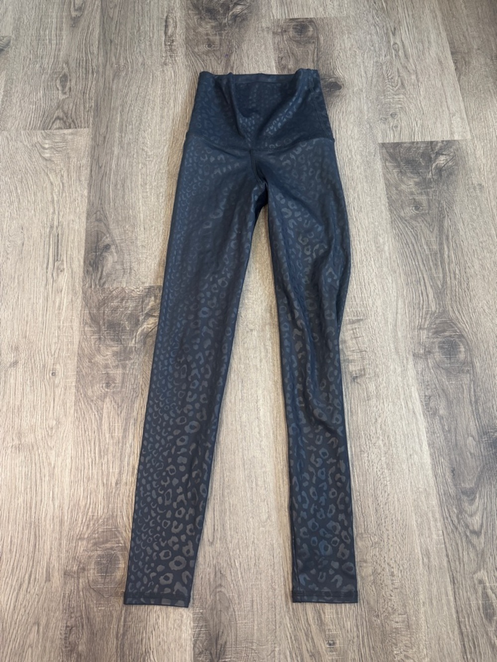 Emily Hsu Designs Black Leopard Jacquard High-Waist Leggings